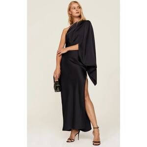 Significant Other 2 Black Satin One Sleeve Kelsie Gown